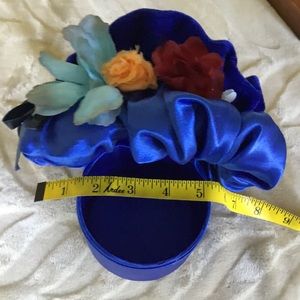 Satin and velvet hat shaped gift or jewelry box or decor